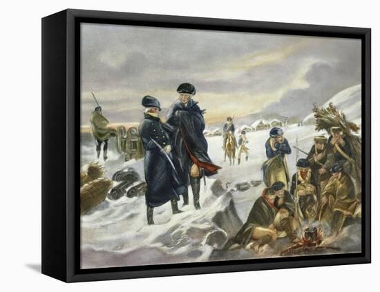 George Washington and Marquis Lafayette at Valley Forge after Alonzo Chappel-null-Framed Premier Image Canvas