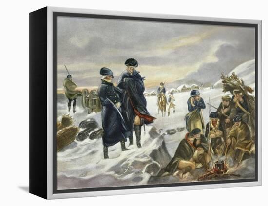 George Washington and Marquis Lafayette at Valley Forge after Alonzo Chappel-null-Framed Premier Image Canvas