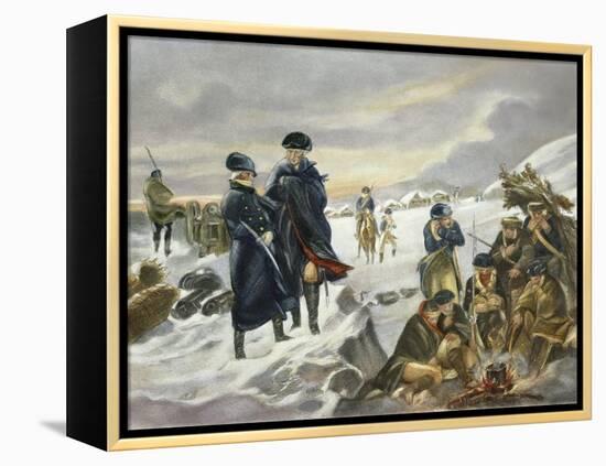 George Washington and Marquis Lafayette at Valley Forge after Alonzo Chappel-null-Framed Premier Image Canvas