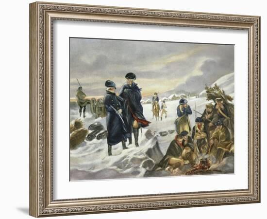 George Washington and Marquis Lafayette at Valley Forge after Alonzo Chappel-null-Framed Giclee Print