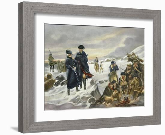 George Washington and Marquis Lafayette at Valley Forge after Alonzo Chappel-null-Framed Giclee Print