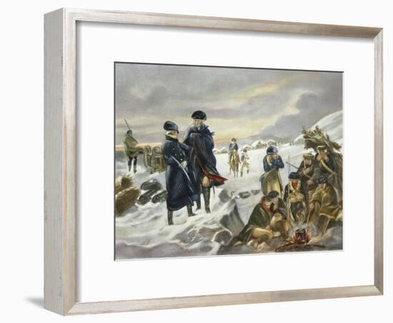 George Washington and Marquis Lafayette at Valley Forge after Alonzo Chappel-null-Framed Giclee Print