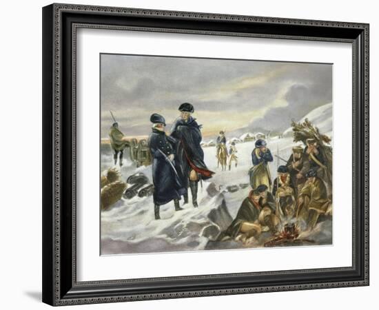 George Washington and Marquis Lafayette at Valley Forge after Alonzo Chappel-null-Framed Giclee Print