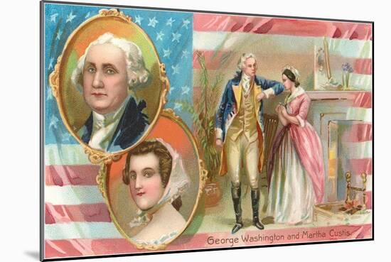 George Washington and Martha Custis-null-Mounted Art Print