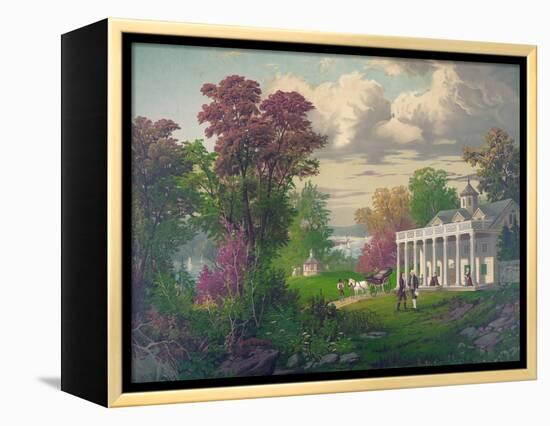 George Washington Arriving at Mount Vernon-null-Framed Premier Image Canvas