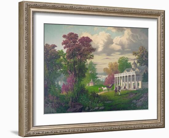 George Washington Arriving at Mount Vernon-null-Framed Giclee Print