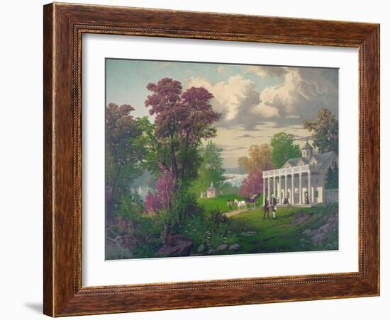 George Washington Arriving at Mount Vernon-null-Framed Giclee Print