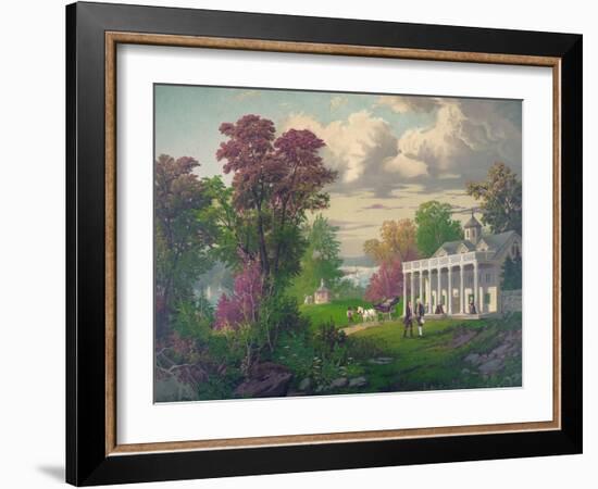 George Washington Arriving at Mount Vernon-null-Framed Giclee Print