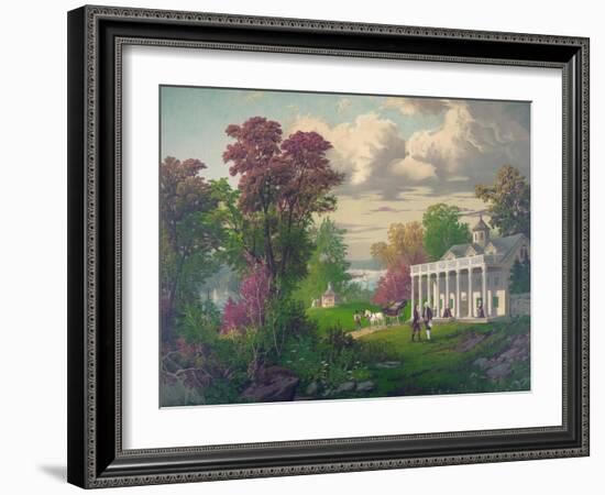 George Washington Arriving at Mount Vernon-null-Framed Giclee Print