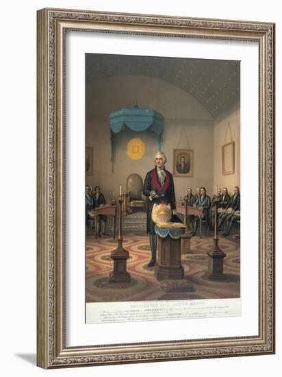 George Washington at Meeting of Masonic Lodge-null-Framed Giclee Print