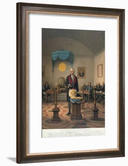 George Washington at Meeting of Masonic Lodge-null-Framed Giclee Print