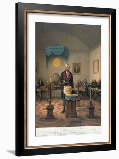 George Washington at Meeting of Masonic Lodge-null-Framed Giclee Print