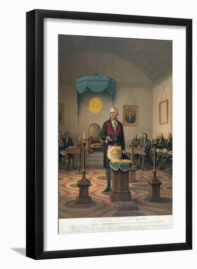 George Washington at Meeting of Masonic Lodge-null-Framed Giclee Print