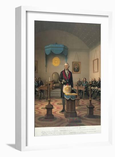 George Washington at Meeting of Masonic Lodge-null-Framed Giclee Print