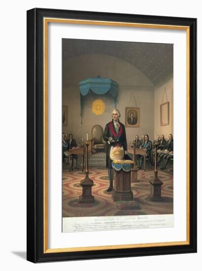 George Washington at Meeting of Masonic Lodge-null-Framed Giclee Print