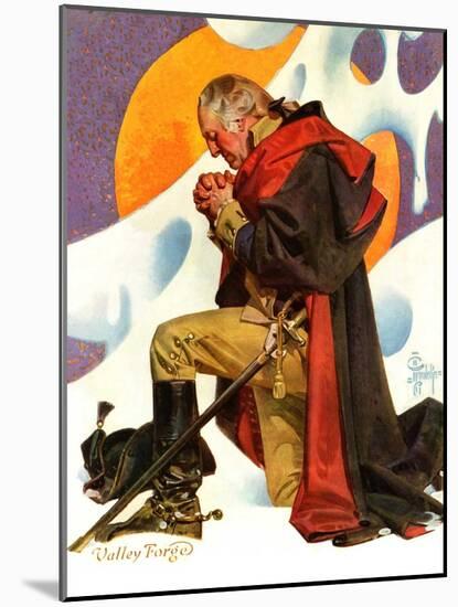 "George Washington at Valley Forge,"February 23, 1935-Joseph Christian Leyendecker-Mounted Giclee Print