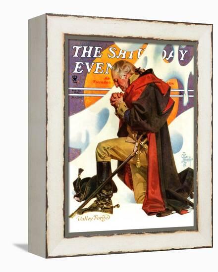 "George Washington at Valley Forge," Saturday Evening Post Cover, February 23, 1935-Joseph Christian Leyendecker-Framed Premier Image Canvas