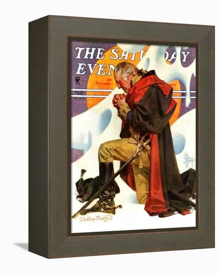 "George Washington at Valley Forge," Saturday Evening Post Cover, February 23, 1935-Joseph Christian Leyendecker-Framed Premier Image Canvas