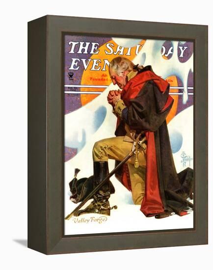 "George Washington at Valley Forge," Saturday Evening Post Cover, February 23, 1935-Joseph Christian Leyendecker-Framed Premier Image Canvas