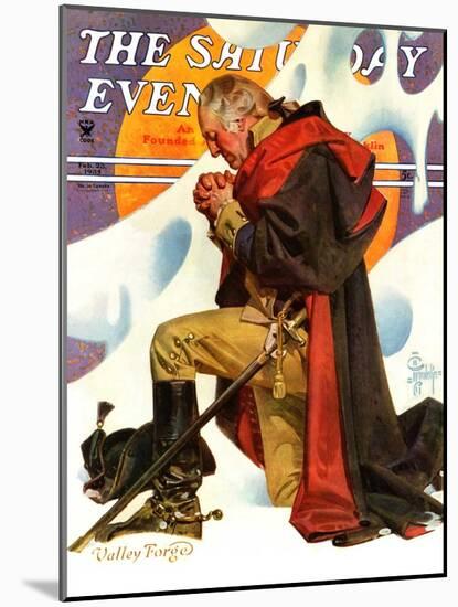 "George Washington at Valley Forge," Saturday Evening Post Cover, February 23, 1935-Joseph Christian Leyendecker-Mounted Giclee Print