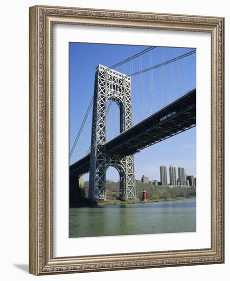 George Washington Bridge and Little Red Lighthouse, New York, USA-Geoff Renner-Framed Photographic Print
