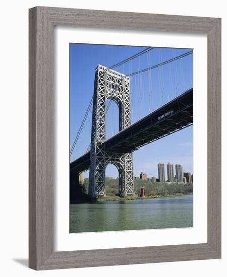 George Washington Bridge and Little Red Lighthouse, New York, USA-Geoff Renner-Framed Photographic Print