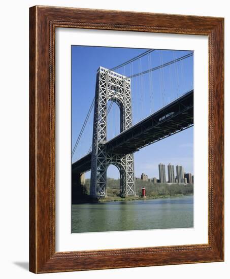 George Washington Bridge and Little Red Lighthouse, New York, USA-Geoff Renner-Framed Photographic Print