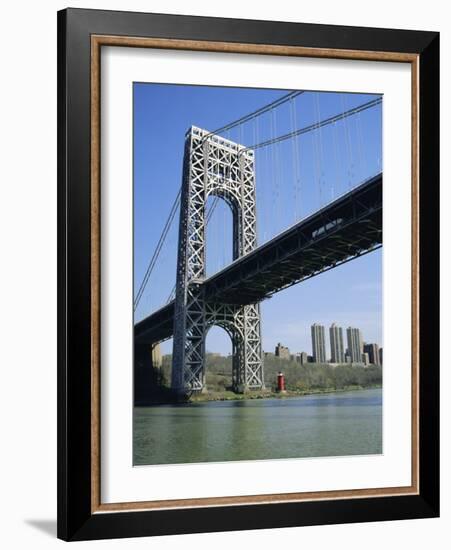 George Washington Bridge and Little Red Lighthouse, New York, USA-Geoff Renner-Framed Photographic Print