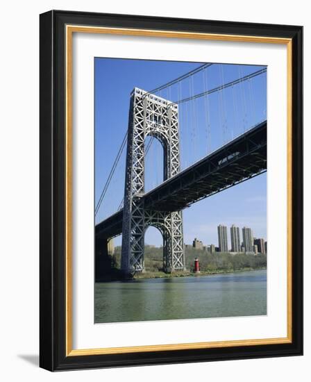 George Washington Bridge and Little Red Lighthouse, New York, USA-Geoff Renner-Framed Photographic Print