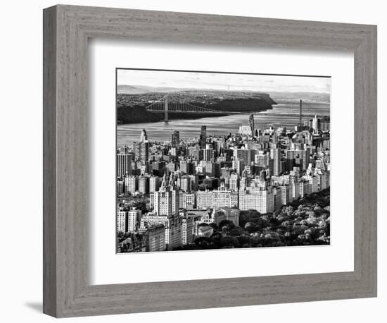 George Washington Bridge at Sunset from Central Park and Hudson River, Manhattan, New York-Philippe Hugonnard-Framed Photographic Print