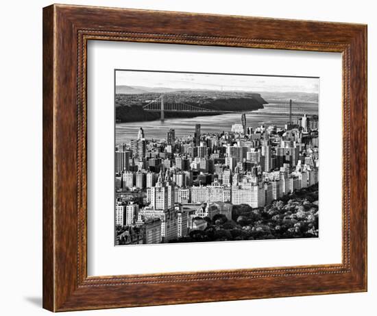 George Washington Bridge at Sunset from Central Park and Hudson River, Manhattan, New York-Philippe Hugonnard-Framed Photographic Print