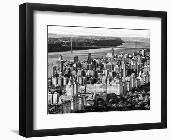 George Washington Bridge at Sunset from Central Park and Hudson River, Manhattan, New York-Philippe Hugonnard-Framed Photographic Print