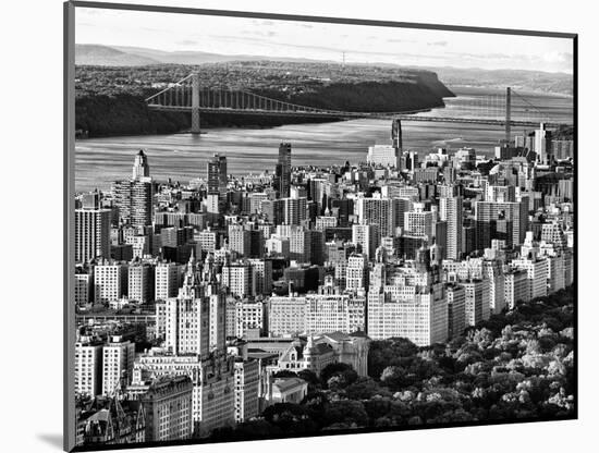 George Washington Bridge at Sunset from Central Park and Hudson River, Manhattan, New York-Philippe Hugonnard-Mounted Photographic Print