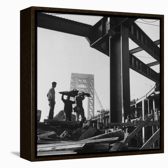 George Washington Bridge Being Constructed-Andreas Feininger-Framed Premier Image Canvas