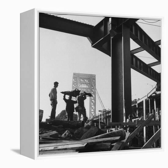 George Washington Bridge Being Constructed-Andreas Feininger-Framed Premier Image Canvas