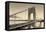 George Washington Bridge Black and White over Hudson River.-Songquan Deng-Framed Premier Image Canvas