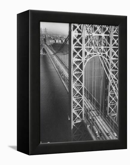 George Washington Bridge with Manhattan in Background-Margaret Bourke-White-Framed Premier Image Canvas