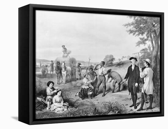 George Washington Conversing with Workers-null-Framed Premier Image Canvas