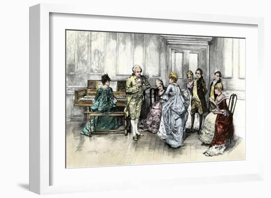 George Washington Dancing a Minuet at Sally Fairfax's Home in Colonial Virginia-null-Framed Giclee Print