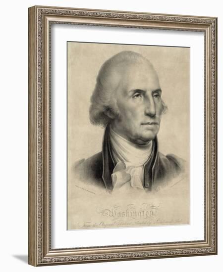 George Washington, First US President-Library of Congress-Framed Photographic Print