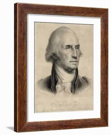 George Washington, First US President-Library of Congress-Framed Photographic Print