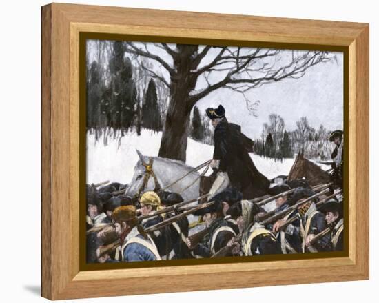 George Washington Marching the Continental Army to Valley Forge Winter Camp-null-Framed Premier Image Canvas