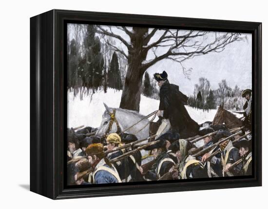 George Washington Marching the Continental Army to Valley Forge Winter Camp-null-Framed Premier Image Canvas