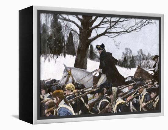 George Washington Marching the Continental Army to Valley Forge Winter Camp-null-Framed Premier Image Canvas