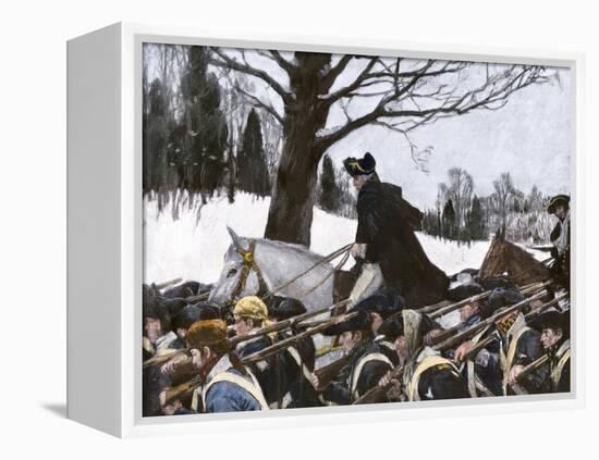 George Washington Marching the Continental Army to Valley Forge Winter Camp-null-Framed Premier Image Canvas