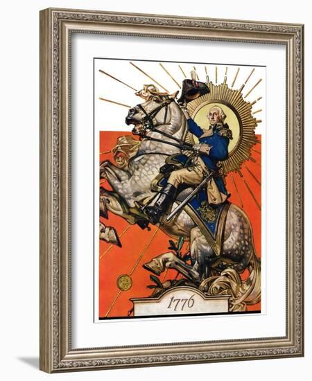 "George Washington on Horseback,"July 2, 1927-Joseph Christian Leyendecker-Framed Giclee Print