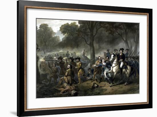 George Washington on Horseback Leading Troops at the Battle of the Monongahela-Stocktrek Images-Framed Art Print