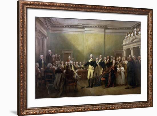 George Washington Resigning His Commission-John Trumbull-Framed Art Print