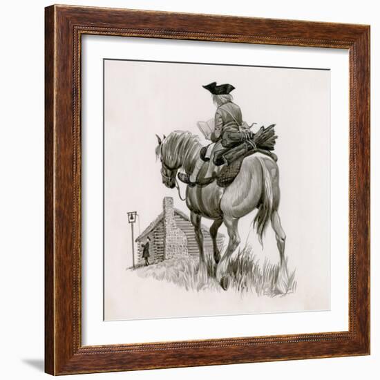 George Washington Riding to School, Taking Logs for the Fire-Peter Jackson-Framed Giclee Print