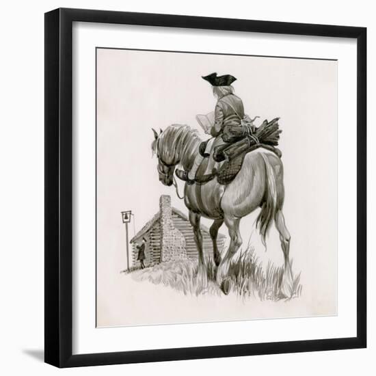 George Washington Riding to School, Taking Logs for the Fire-Peter Jackson-Framed Giclee Print